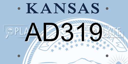 AD319 Kansas License Plate