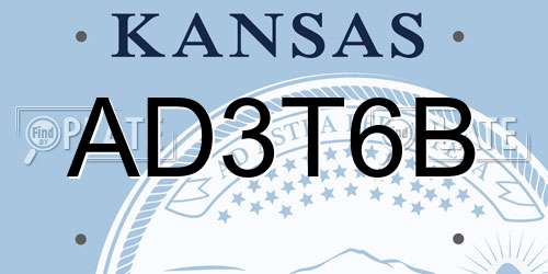 AD3T6B Kansas License Plate