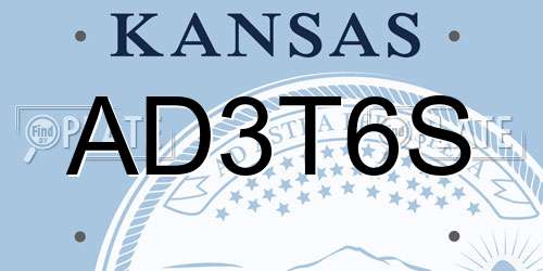 AD3T6S Kansas License Plate