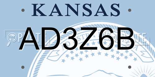 AD3Z6B Kansas License Plate