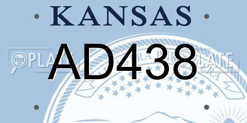 AD438 Kansas License Plate