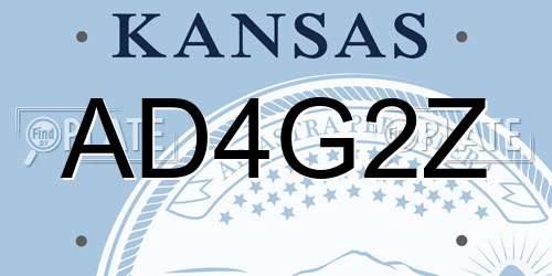 AD4G2Z Kansas License Plate