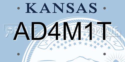 AD4M1T Kansas License Plate