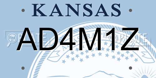AD4M1Z Kansas License Plate