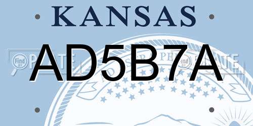 AD5B7A Kansas License Plate