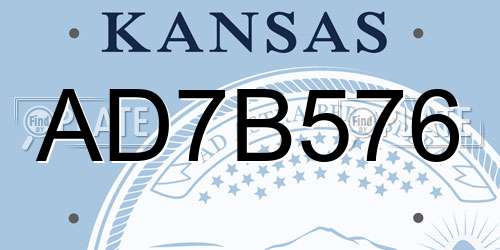 AD7B576 Kansas License Plate
