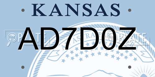 AD7D0Z Kansas License Plate