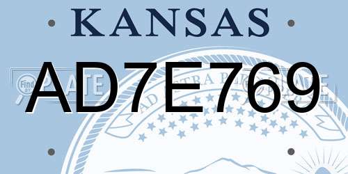 AD7E769 Kansas License Plate
