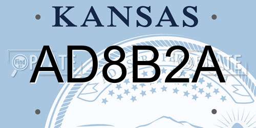 AD8B2A Kansas License Plate