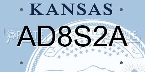 AD8S2A Kansas License Plate