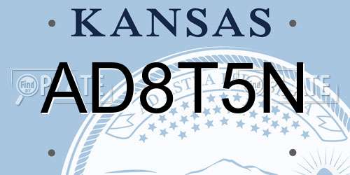 AD8T5N Kansas License Plate