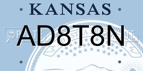 AD8T8N Kansas License Plate