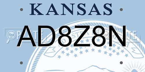 AD8Z8N Kansas License Plate