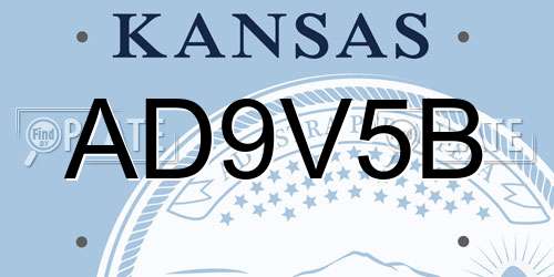 AD9V5B Kansas License Plate