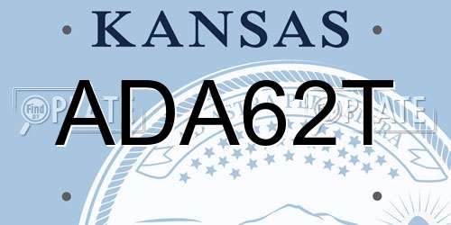 ADA62T Kansas License Plate