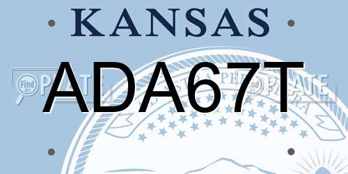 ADA67T Kansas License Plate