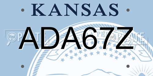ADA67Z Kansas License Plate