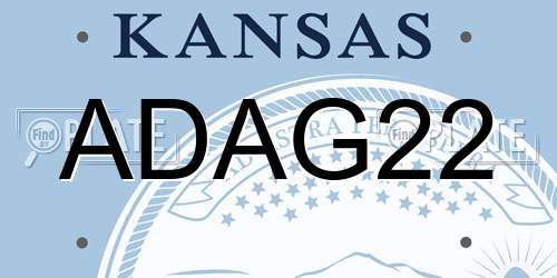ADAG22 Kansas License Plate