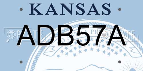 ADB57A Kansas License Plate