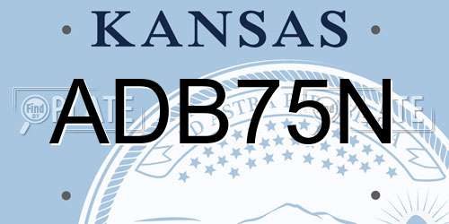 ADB75N Kansas License Plate
