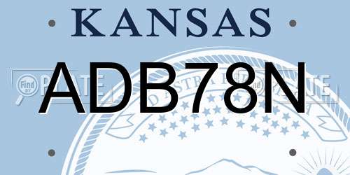 ADB78N Kansas License Plate