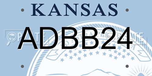 ADBB24 Kansas License Plate