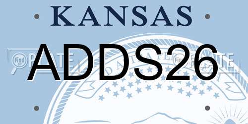 ADDS26 Kansas License Plate