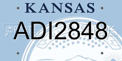 ADI2848 Kansas License Plate