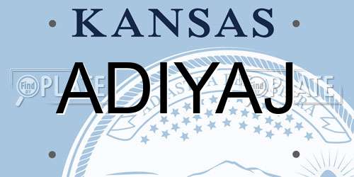ADIYAJ Kansas License Plate