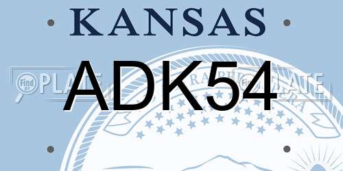 ADK54 Kansas License Plate
