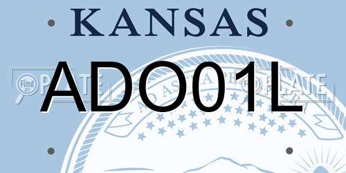 ADO01L Kansas License Plate