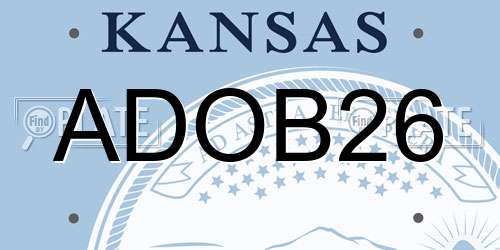 ADOB26 Kansas License Plate