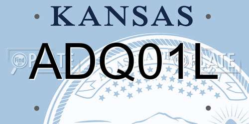 ADQ01L Kansas License Plate
