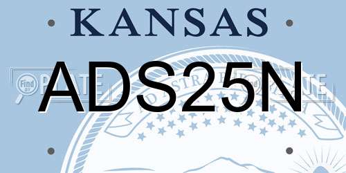 ADS25N Kansas License Plate