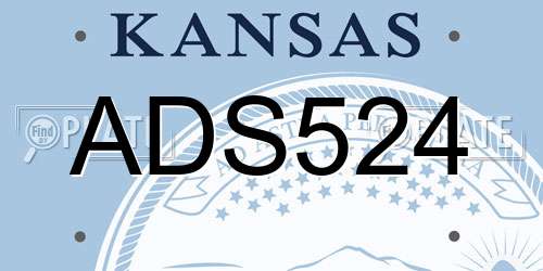 ADS524 Kansas License Plate