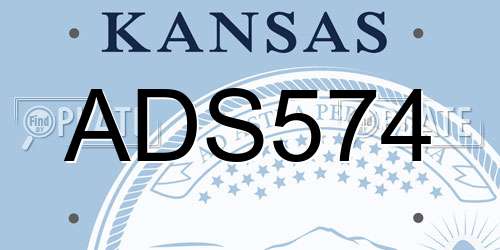 ADS574 Kansas License Plate