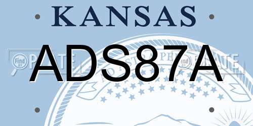 ADS87A Kansas License Plate