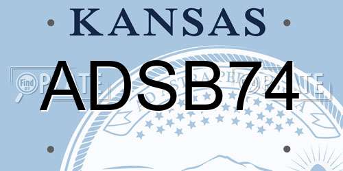 ADSB74 Kansas License Plate