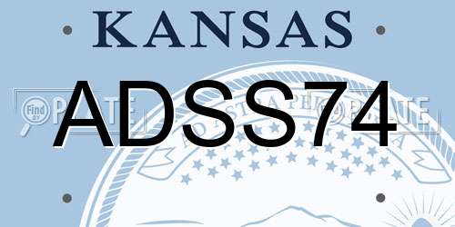 ADSS74 Kansas License Plate