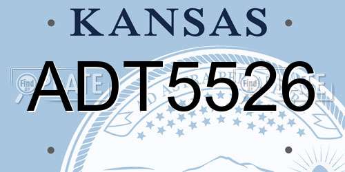 ADT5526 Kansas License Plate