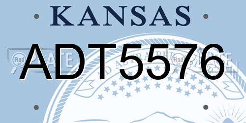 ADT5576 Kansas License Plate