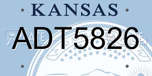 ADT5826 Kansas License Plate