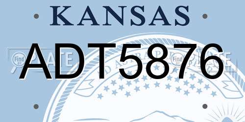 ADT5876 Kansas License Plate