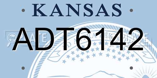 ADT6142 Kansas License Plate