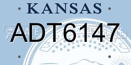 ADT6147 Kansas License Plate