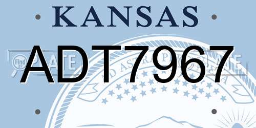 ADT7967 Kansas License Plate