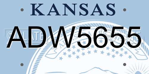 ADW5655 Kansas License Plate