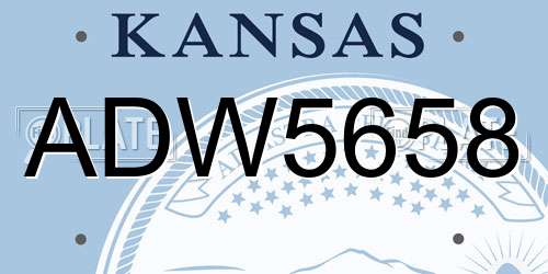 ADW5658 Kansas License Plate