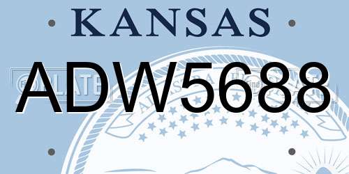 ADW5688 Kansas License Plate
