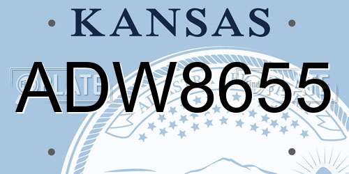 ADW8655 Kansas License Plate